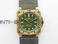 BR 03-92 Diver Bronze B12 1:1 Best Edition Brown Dial on Brown Leather Strap MIYOTA 9015 (Free Rubber Strap)