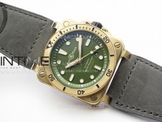 BR 03-92 Diver Bronze B12 1:1 Best Edition Brown Dial on Brown Leather Strap MIYOTA 9015 (Free Rubber Strap)