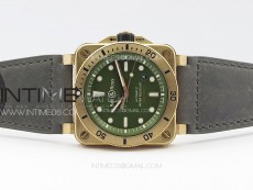 BR 03-92 Diver Bronze B12 1:1 Best Edition Brown Dial on Brown Leather Strap MIYOTA 9015 (Free Rubber Strap)