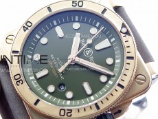 BR 03-92 Diver Bronze B12 1:1 Best Edition Brown Dial on Brown Leather Strap MIYOTA 9015 (Free Rubber Strap)