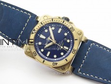 BR 03-92 Diver Bronze B12 1:1 Best Edition Blue Dial on Blue Leather Strap MIYOTA 9015 (Free Rubber Strap)