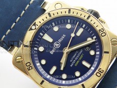 BR 03-92 Diver Bronze B12 1:1 Best Edition Blue Dial on Blue Leather Strap MIYOTA 9015 (Free Rubber Strap)