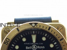 BR 03-92 Diver Bronze B12 1:1 Best Edition Blue Dial on Blue Leather Strap MIYOTA 9015 (Free Rubber Strap)