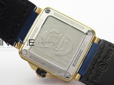 BR 03-92 Diver Bronze B12 1:1 Best Edition Blue Dial on Blue Leather Strap MIYOTA 9015 (Free Rubber Strap)