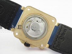 BR 03-92 Diver Bronze B12 1:1 Best Edition Blue Dial on Blue Leather Strap MIYOTA 9015 (Free Rubber Strap)