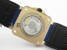 BR 03-92 Diver Bronze B12 1:1 Best Edition Blue Dial on Blue Leather Strap MIYOTA 9015 (Free Rubber Strap)