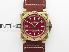 BR 03-92 Diver Bronze B12 1:1 Best Edition Black Dial on Black Leather Strap MIYOTA 9015 (Free Rubber Strap)