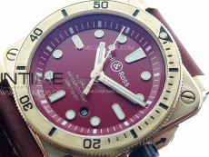 BR 03-92 Diver Bronze B12 1:1 Best Edition Black Dial on Black Leather Strap MIYOTA 9015 (Free Rubber Strap)