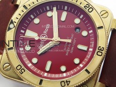 BR 03-92 Diver Bronze B12 1:1 Best Edition Black Dial on Black Leather Strap MIYOTA 9015 (Free Rubber Strap)