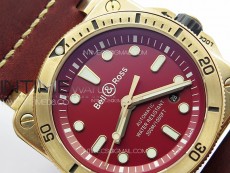 BR 03-92 Diver Bronze B12 1:1 Best Edition Black Dial on Black Leather Strap MIYOTA 9015 (Free Rubber Strap)