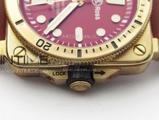 BR 03-92 Diver Bronze B12 1:1 Best Edition Black Dial on Black Leather Strap MIYOTA 9015 (Free Rubber Strap)