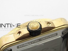 BR 03-92 Diver Bronze B12 1:1 Best Edition Black Dial on Black Leather Strap MIYOTA 9015 (Free Rubber Strap)