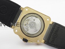 BR 03-92 Diver Bronze B12 1:1 Best Edition Black Dial on Black Leather Strap MIYOTA 9015 (Free Rubber Strap)