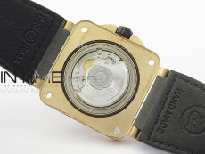 BR 03-92 Diver Bronze B12 1:1 Best Edition Black Dial on Black Leather Strap MIYOTA 9015 (Free Rubber Strap)