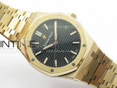 Royal Oak 41mm 15500 RG APSF 1:1 Best Edition Blue Textured Dial on RG Bracelet A4302 Super Clone