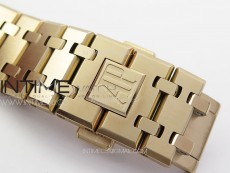 Royal Oak 41mm 15500 RG APSF 1:1 Best Edition Blue Textured Dial on RG Bracelet A4302 Super Clone