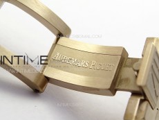 Royal Oak 41mm 15500 RG APSF 1:1 Best Edition Blue Textured Dial on RG Bracelet A4302 Super Clone