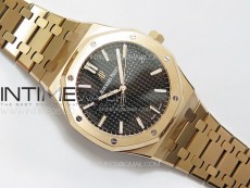 Royal Oak 41mm 15500 RG APSF 1:1 Best Edition Blue Textured Dial on RG Bracelet A4302 Super Clone