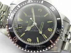 Vintage Submariner 5513 No Date SS B12 Best Edition Black Dial on Jubilee Bracelet A2836 (Style6)
