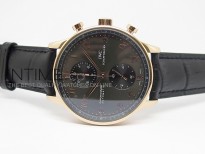Portuguese 40mm Chrono RG Gray Dial Black Subdial on Leather Strap A7750