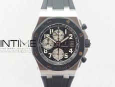 Royal Oak Offshore JF 1:1 Best Edition SS Rubberclad Black/Silver Dial on Rubber Strap A7750
