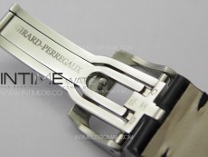 GP Bridges 41mm Tourbillon SS/T Crystal YSF Best Edition White Dial on Black Leather Strap