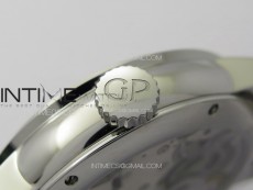GP Bridges 41mm Tourbillon SS YSF Best Edition White Dial on Black Leather Strap