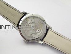 GP Bridges 41mm Tourbillon SS YSF Best Edition White Dial on Black Leather Strap