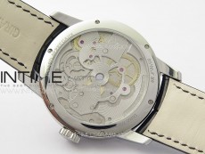 GP Bridges 41mm Tourbillon SS YSF Best Edition White Dial on Black Leather Strap