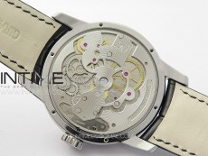GP Bridges 41mm Tourbillon SS YSF Best Edition White Dial on Black Leather Strap
