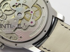 GP Bridges 41mm Tourbillon SS YSF Best Edition White Dial on Black Leather Strap
