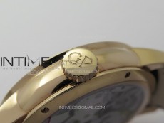 GP Bridges 41mm Tourbillon RG YSF Best Edition White Dial on Black Leather Strap