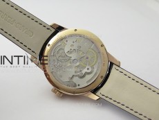 GP Bridges 41mm Tourbillon RG YSF Best Edition White Dial on Black Leather Strap