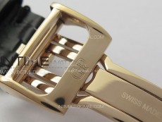 GP Bridges 41mm Tourbillon RG/T Crystal YSF Best Edition White Dial on Black Leather Strap