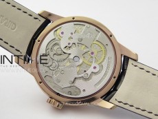 GP Bridges 41mm Tourbillon RG/T Crystal YSF Best Edition White Dial on Black Leather Strap