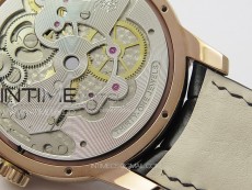 GP Bridges 41mm Tourbillon RG/T Crystal YSF Best Edition White Dial on Black Leather Strap