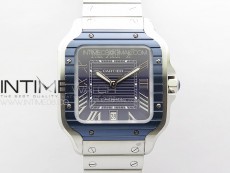 Santos de Cartier 40mm SS/Cer GF 1:1 Best Edition Blue Dial on SS Bracelet MIYOTA 9015
