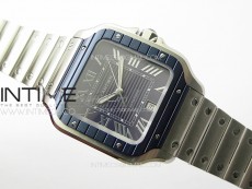 Santos de Cartier 40mm SS/Cer GF 1:1 Best Edition Blue Dial on SS Bracelet MIYOTA 9015