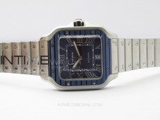 Santos de Cartier 40mm SS/Cer GF 1:1 Best Edition Blue Dial on SS Bracelet MIYOTA 9015