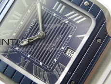 Santos de Cartier 40mm SS/Cer GF 1:1 Best Edition Blue Dial on SS Bracelet MIYOTA 9015