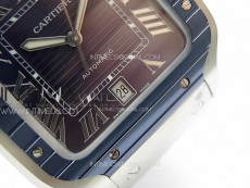Santos de Cartier 40mm SS/Cer GF 1:1 Best Edition Blue Dial on SS Bracelet MIYOTA 9015