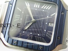 Santos de Cartier 40mm SS/Cer GF 1:1 Best Edition Blue Dial on SS Bracelet MIYOTA 9015