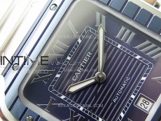 Santos de Cartier 40mm SS/Cer GF 1:1 Best Edition Blue Dial on SS Bracelet MIYOTA 9015