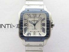 Santos de Cartier 40mm SS/Cer GF 1:1 Best Edition White Dial on SS Bracelet MIYOTA 9015