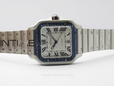 Santos de Cartier 40mm SS/Cer GF 1:1 Best Edition White Dial on SS Bracelet MIYOTA 9015