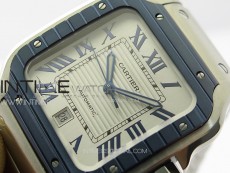 Santos de Cartier 40mm SS/Cer GF 1:1 Best Edition White Dial on SS Bracelet MIYOTA 9015