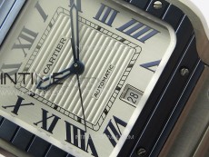 Santos de Cartier 40mm SS/Cer GF 1:1 Best Edition White Dial on SS Bracelet MIYOTA 9015