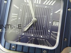 Santos de Cartier 40mm SS/Cer GF 1:1 Best Edition Blue Dial on Blue Rubber Strap MIYOTA 9015