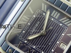 Santos de Cartier 40mm SS/Cer GF 1:1 Best Edition Blue Dial on Blue Rubber Strap MIYOTA 9015