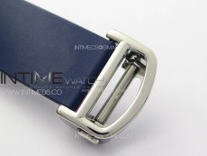 Santos de Cartier 40mm SS/Cer GF 1:1 Best Edition Blue Dial on Blue Rubber Strap MIYOTA 9015